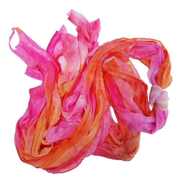 Tangerine Sherbert Flutter Scarf Lightweight Women Accessory Muitiwear - Picture 5 of 6